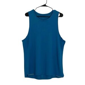 Lululemon Solid Pewter Blue Run Out Sleeveless Reflective Workout Tank